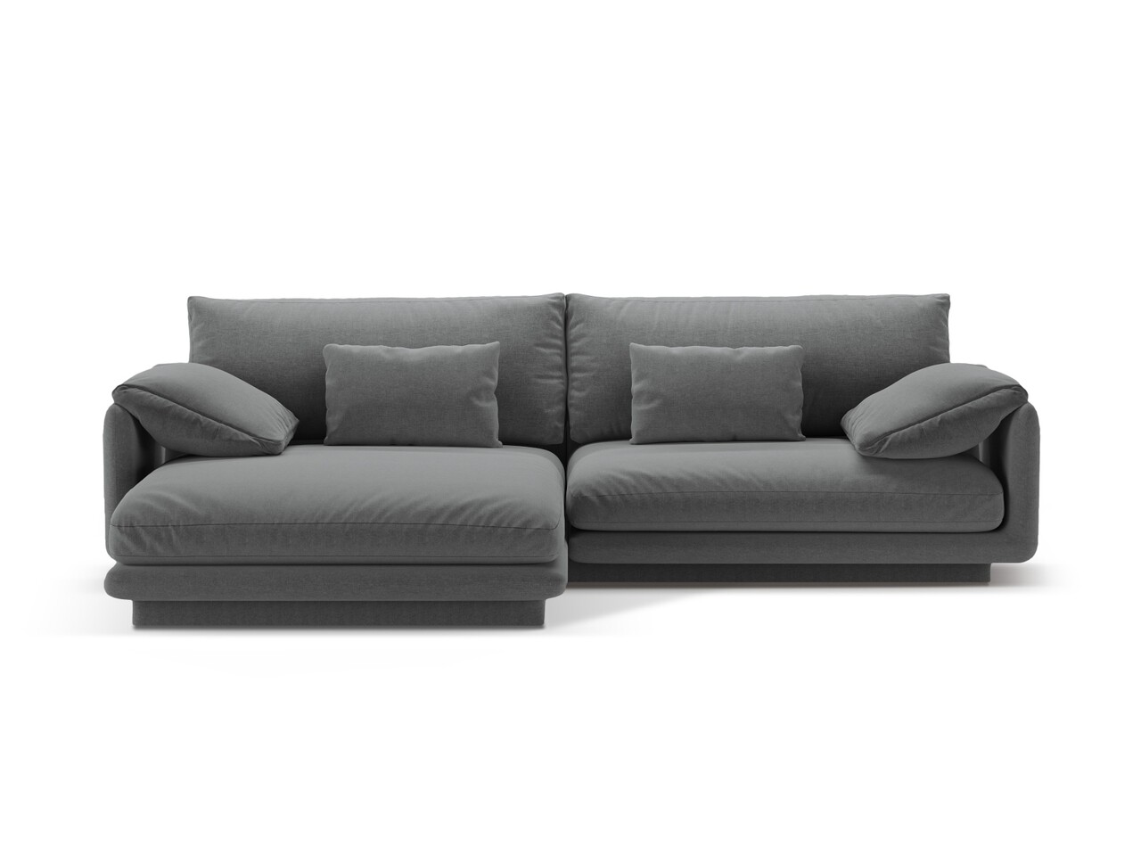 Coltar stanga 4 locuri, Torino-211, Micadoni Home, 250x170x83 cm, tesatura structurata chenille, gri inchis - imagine 7